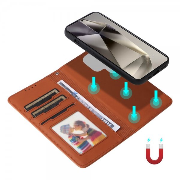 Betopnice Samsung Galaxy S25 Ultra Kotelo irrotettavalla kuorella 005 Ruskea