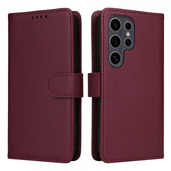 Betopnice Samsung Galaxy S25 Ultra Kotelo irrotettavalla kuorella 005 Punainen
