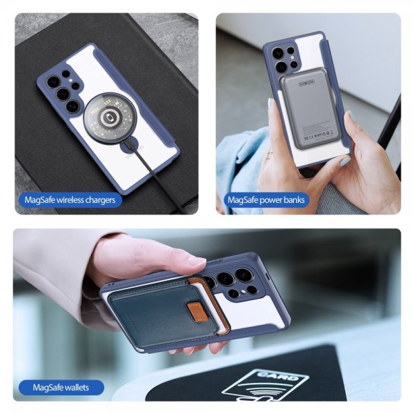 Dux Ducis Samsung Galaxy S25 Ultra Kotelo Skin X Pro Series Jalusta MagSafe Sininen