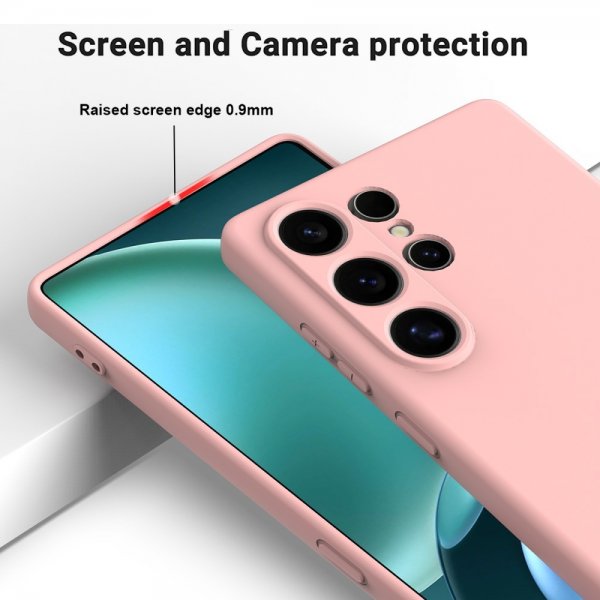Samsung Galaxy S25 Ultra Kuori hihnalla Silikoni Vaaleanpunainen