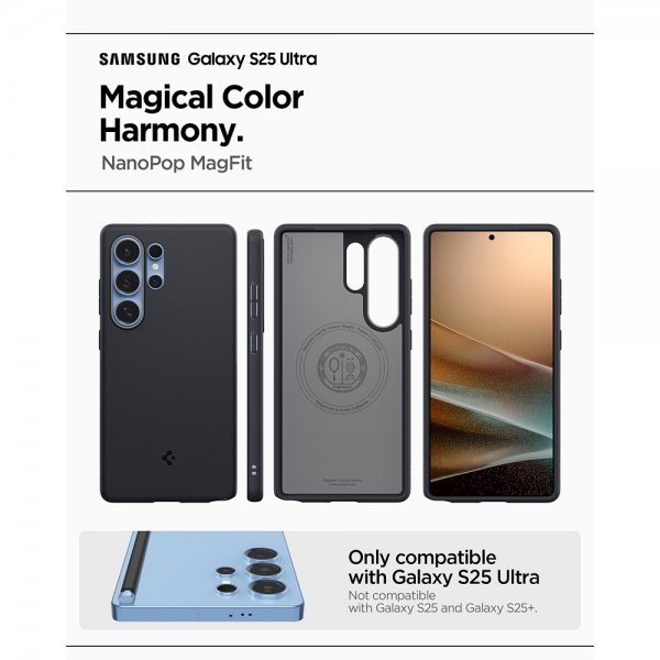 Spigen Samsung Galaxy S25 Ultra -kuori Nano Pop MagFit Black Sesame