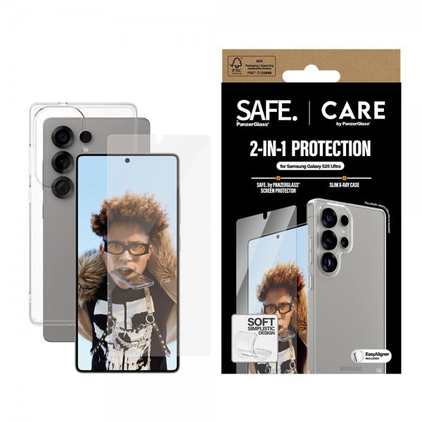 CARE by PanzerGlass Samsung Galaxy S25 Ultra Kuori ja näytönsuoja Fashion 2-in-1 -paketti