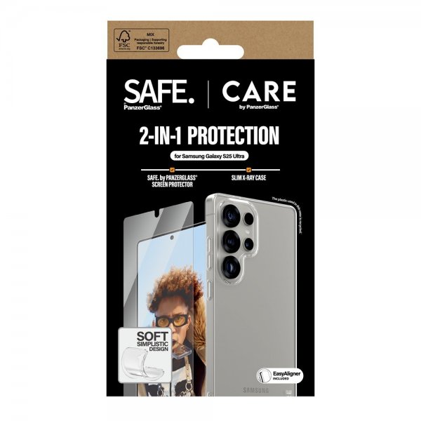 CARE by PanzerGlass Samsung Galaxy S25 Ultra Kuori ja näytönsuoja Fashion 2-in-1 -paketti