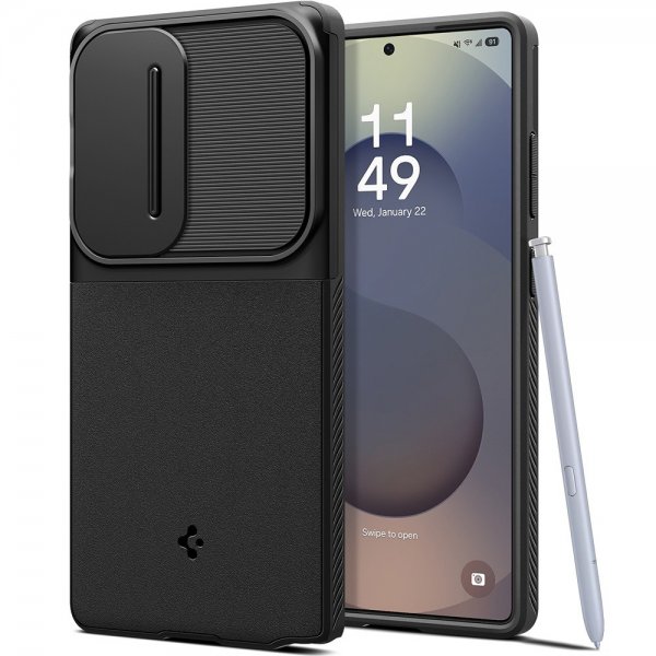 Spigen Samsung Galaxy S25 Ultra Optik Armor musta kuori