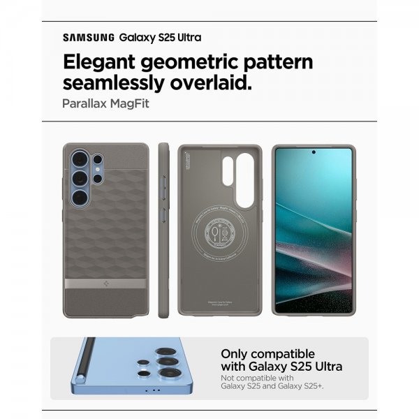 Spigen Samsung Galaxy S25 Ultra Kuori Parallax MagFit Ash Gray