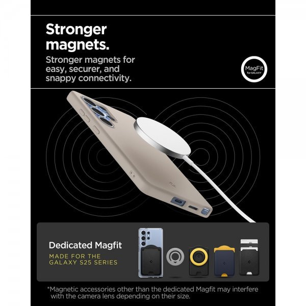Spigen Samsung Galaxy S25 Ultra Kuori Silicone Fit MagFit Natural Titanium