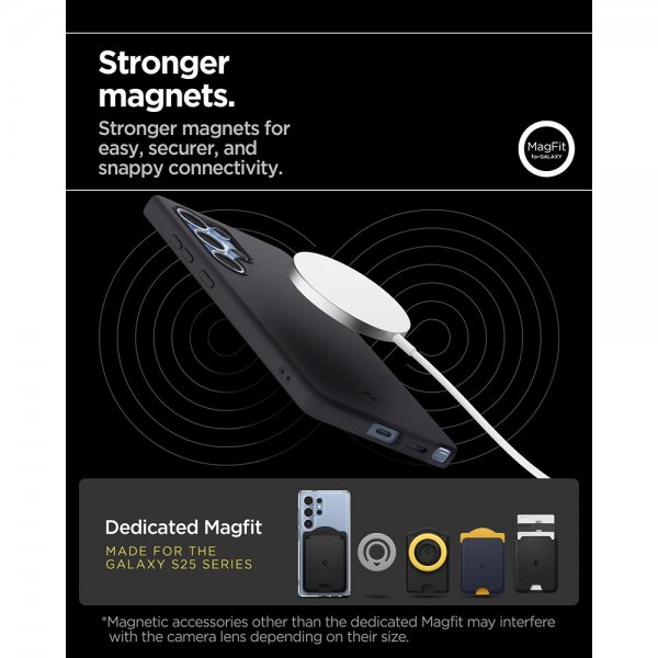 Spigen Samsung Galaxy S25 Ultra Kuori Silicone Fit MagFit Musta