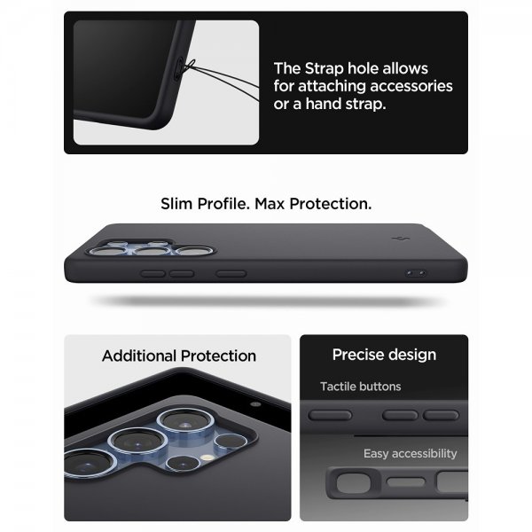 Spigen Samsung Galaxy S25 Ultra Kuori Silicone Fit MagFit Musta