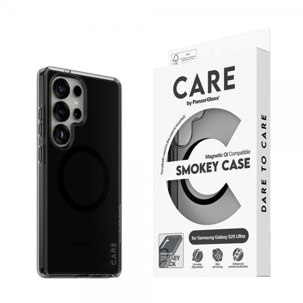 CARE by PanzerGlass Samsung Galaxy S25 Ultra Kuori Smokey MagSafe Musta