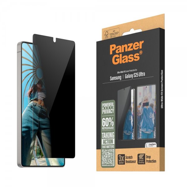 PanzerGlass Samsung Galaxy S25 Ultra Näytönsuoja Ultra-Wide Fit Privacy EasyAligner