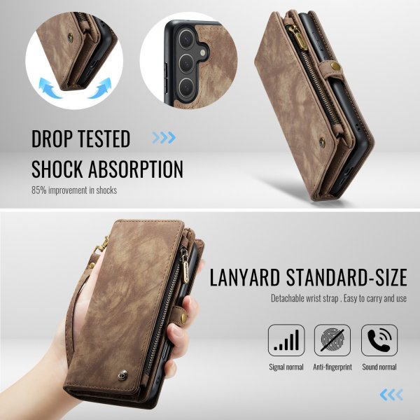 CaseMe Samsung Galaxy S26 -kotelo 008 Series, irrotettava kuori, ruskea