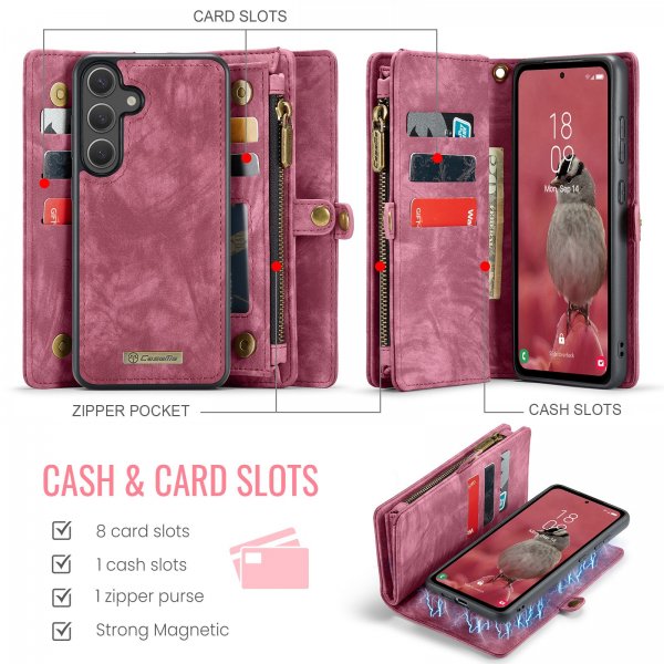 CaseMe Samsung Galaxy S26 -kotelo 008 Series, irrotettava kuori, punainen
