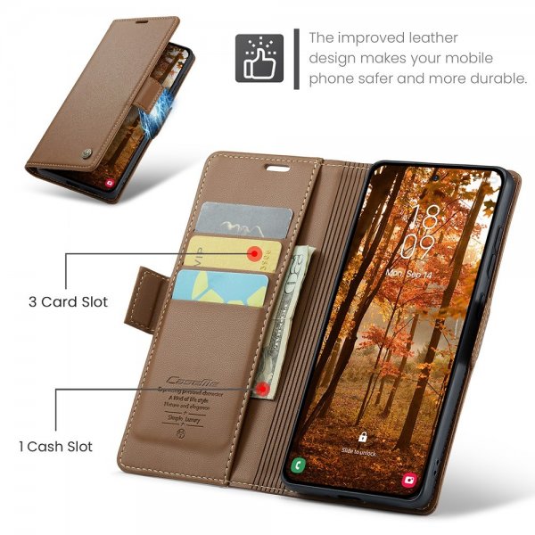 CaseMe Samsung Galaxy S26 Plus Kotelo 023 Series Ruskea