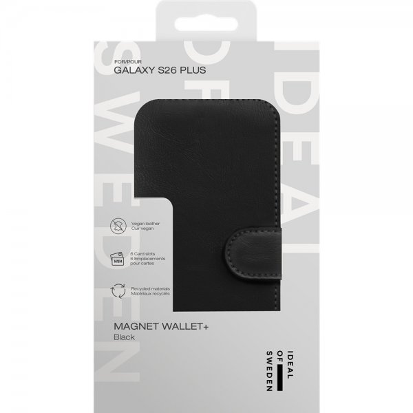 Ideal of Sweden Samsung Galaxy S26 Plus Kotelo Magnet Wallet+ Musta