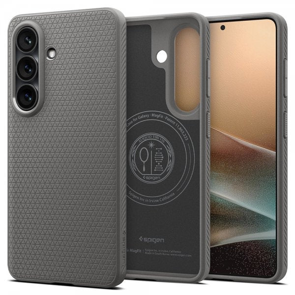 Spigen Samsung Galaxy S26 Plus -kuori Liquid Air MagFit Marble Gray
