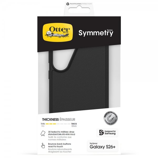 Otterbox Samsung Galaxy S26 Plus Symmetry MagSafe -suojakuori, musta