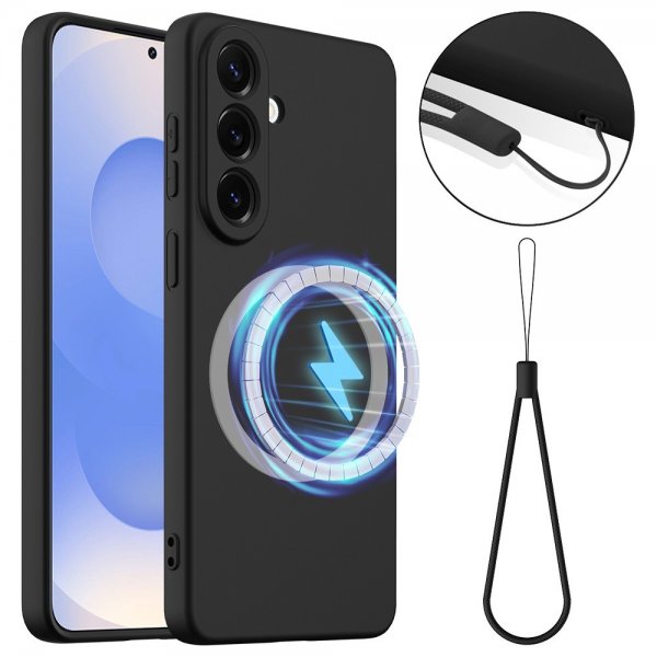 Samsung Galaxy S26 Kuori hihnalla Silikoni MagSafe Musta