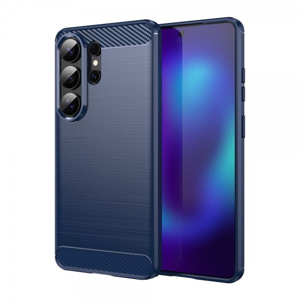 Samsung Galaxy S26 Ultra Kuoret Harjattu Hiilikuitutekstuuri Sininen