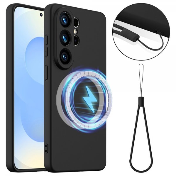 Samsung Galaxy S26 Ultra Kuori hihnalla Silikoni MagSafe Musta