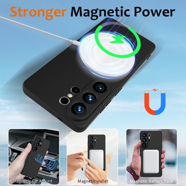 Samsung Galaxy S26 Ultra Kuori hihnalla Silikoni MagSafe Musta