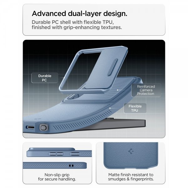Spigen Samsung Galaxy S26 Ultra -suojakuori Optik Armor vaaleansininen
