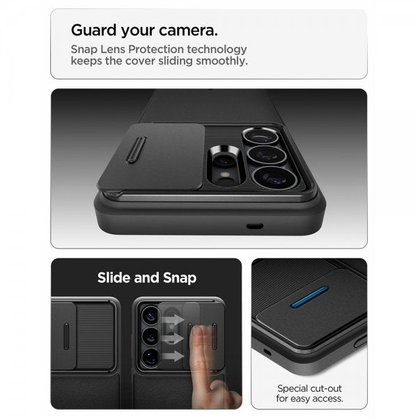Spigen Samsung Galaxy S26 Ultra Optik Armor -suojakuori, musta