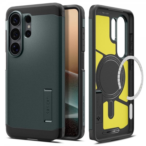 Spigen Samsung Galaxy S26 Ultra -suojakuori Tough Armor MagFit Abyss Green
