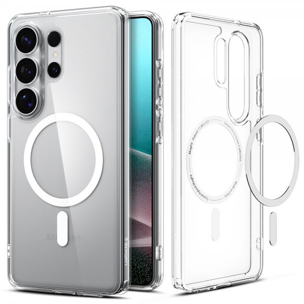 Spigen Samsung Galaxy S26 Ultra -suojakuori Ultra Hybrid MagFit Clear White