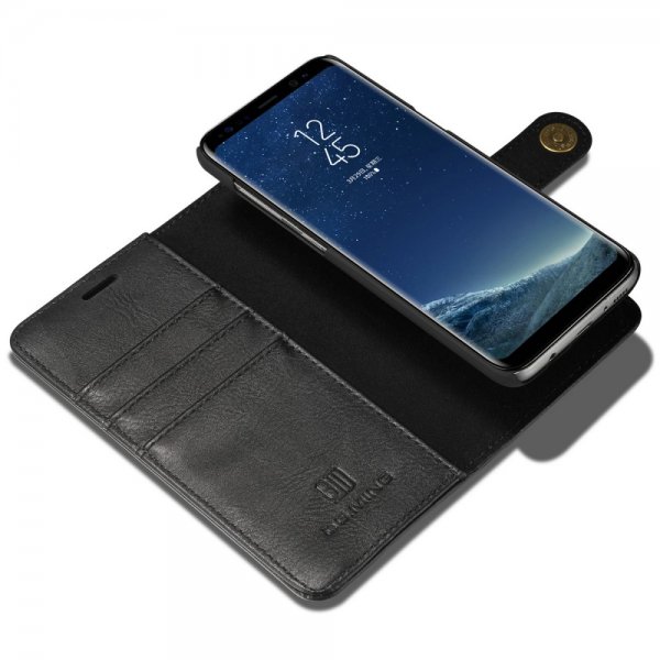 Dg.Ming Samsung Galaxy S8 -lompakkokotelo irrotettavalla kuorella, musta