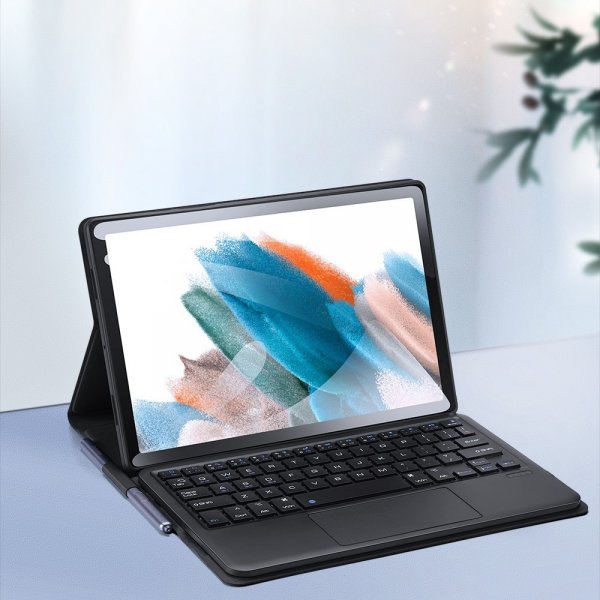 Dux Ducis Samsung Galaxy Tab A8 -kotelo näppäimistöllä, musta