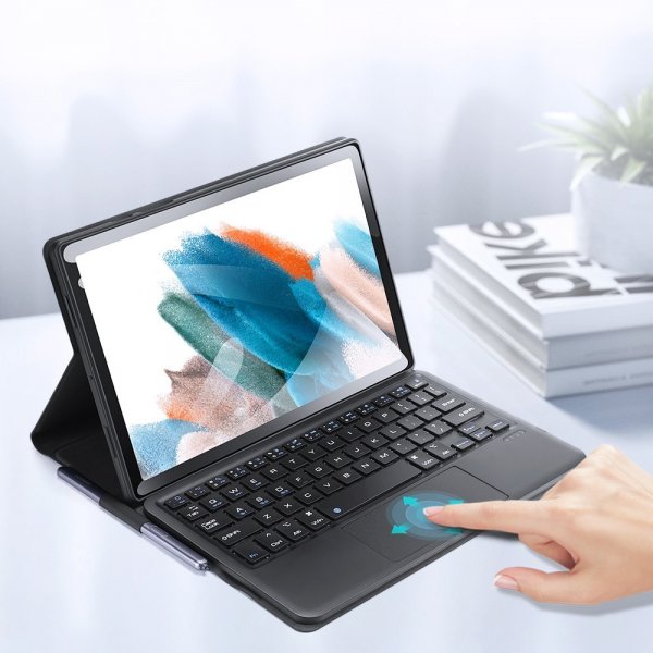 Dux Ducis Samsung Galaxy Tab A8 -kotelo näppäimistöllä, musta