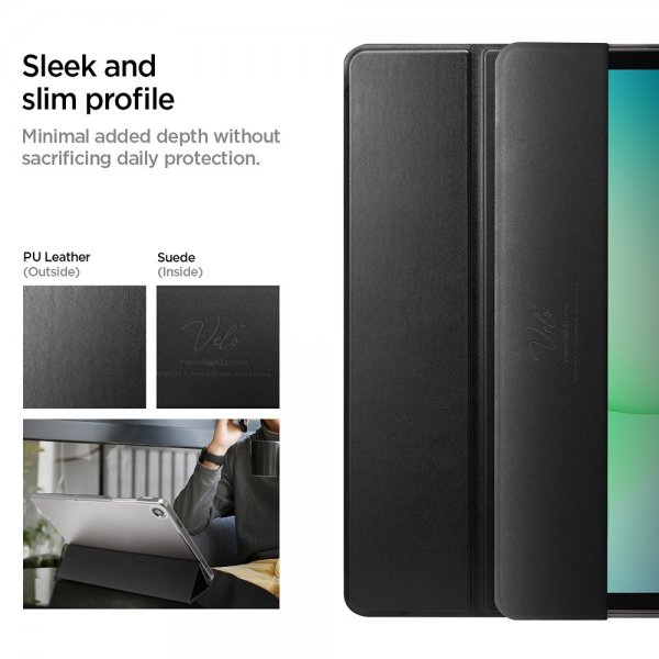 Spigen Samsung Galaxy Tab A9 Plus/Tab A11 Plus suojakotelo Smart Fold, musta
