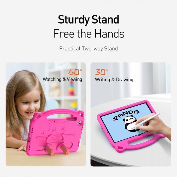 Dux Ducis Samsung Galaxy Tab A9 Plus -suojakotelo Panda Magenta