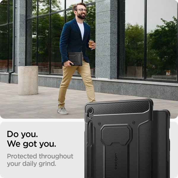 Spigen Samsung Galaxy Tab S9 FE Kotelo Rugged Armor Pro, musta