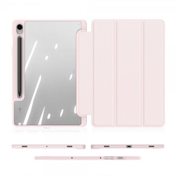 Dux Ducis Samsung Galaxy Tab S9 FE -kotelo, TOBY-sarja, vaaleanpunainen