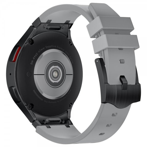 Samsung Galaxy Watch 20mm silikoniranneke, musta, harmaa solki