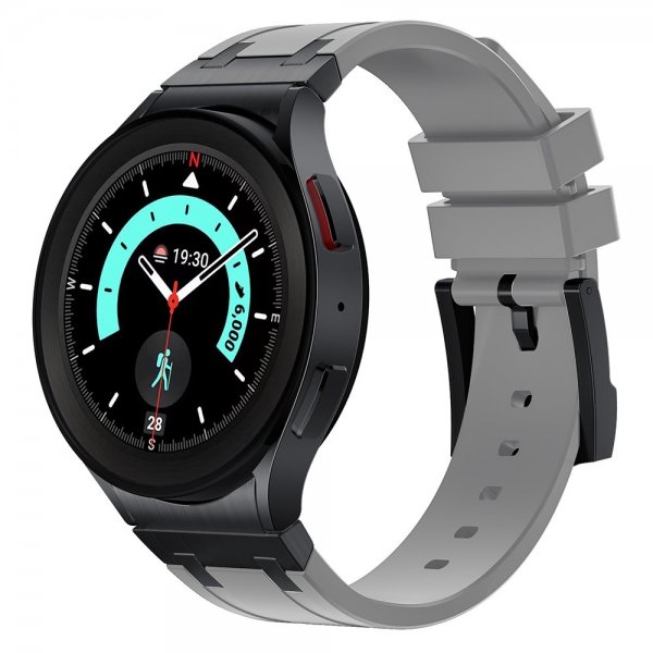 Samsung Galaxy Watch 20mm silikoniranneke, musta, harmaa solki