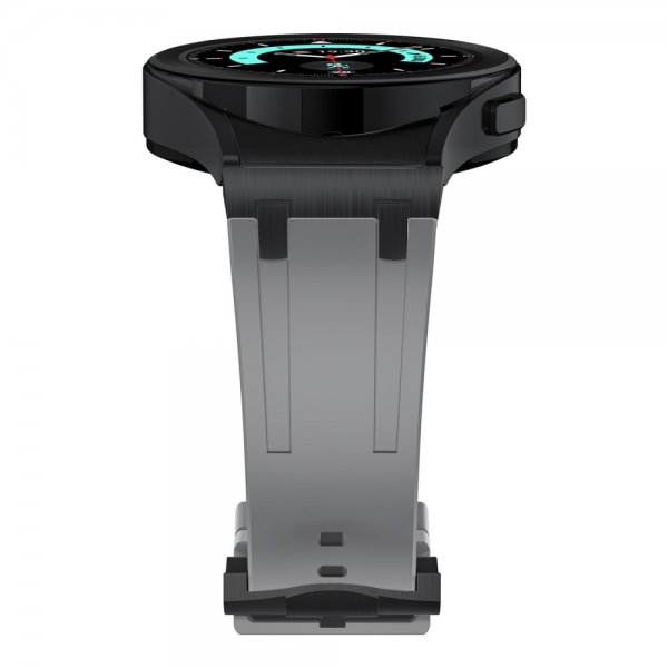 Samsung Galaxy Watch 20mm silikoniranneke, musta, harmaa solki