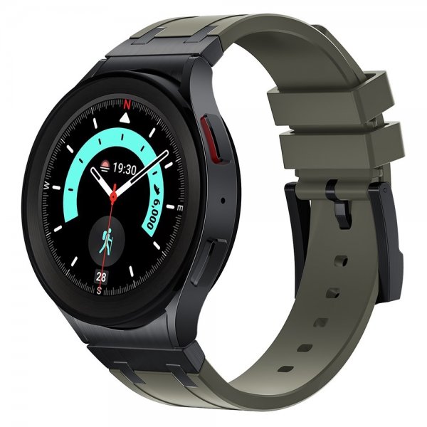 Samsung Galaxy Watch 20mm Silikonranneke Musta Solki Vihreä