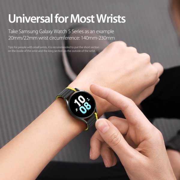 Dux Ducis Samsung Galaxy Watch 20mm ranneke, LD Series, keltainen