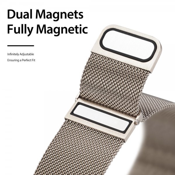 Dux Ducis Samsung Galaxy Watch 20mm Milanese-ranneke Starlight Silver