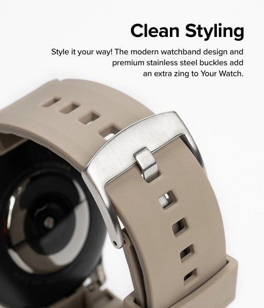 Ringke Samsung Galaxy Watch 20mm hihna Rubber One Bold Band, harmaa hiekka