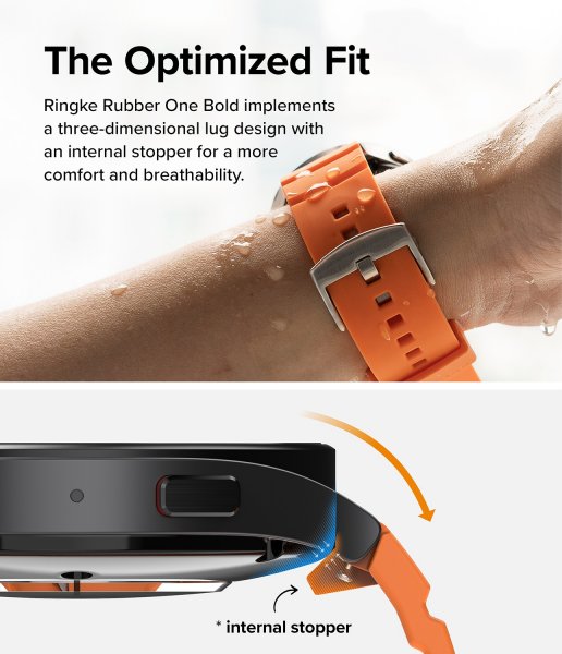 Ringke Samsung Galaxy Watch 20mm ranneke kumi One Bold Band oranssi