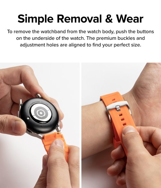 Ringke Samsung Galaxy Watch 20mm ranneke kumi One Bold Band oranssi