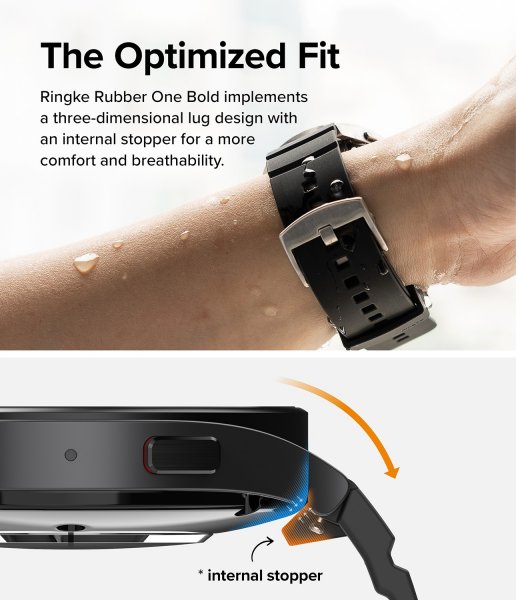 Ringke Samsung Galaxy Watch 20mm ranneke kumi One Bold Band musta