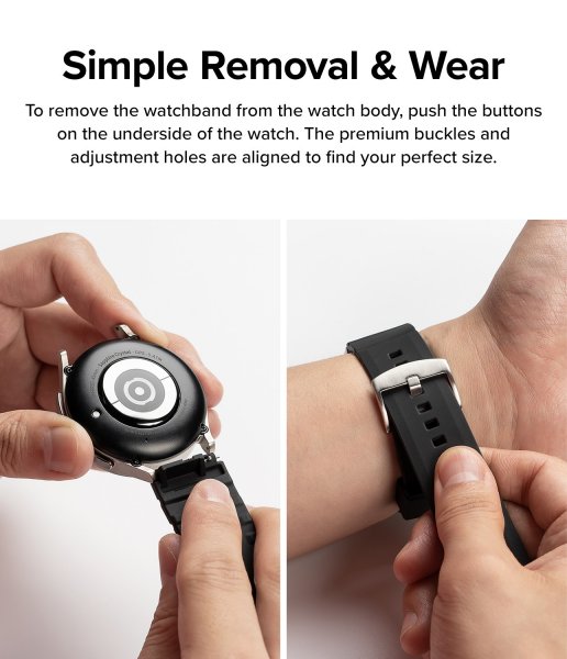Ringke Samsung Galaxy Watch 20mm ranneke kumi One Bold Band musta