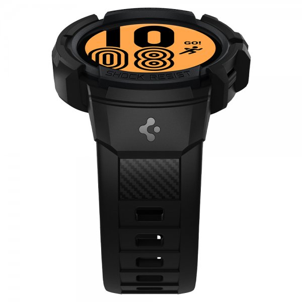 Spigen Samsung Galaxy Watch 4/5 40mm -kuori ja ranneke Rugged Armor Pro Musta
