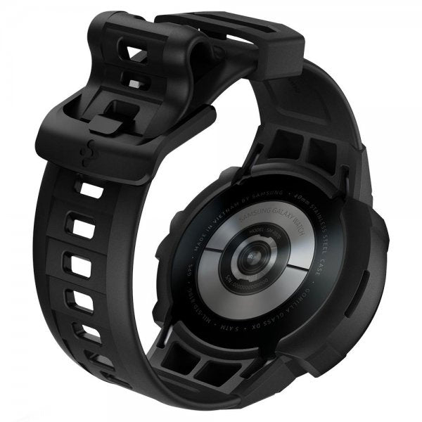Spigen Samsung Galaxy Watch 4/5 40mm -kuori ja ranneke Rugged Armor Pro Charcoal Gray