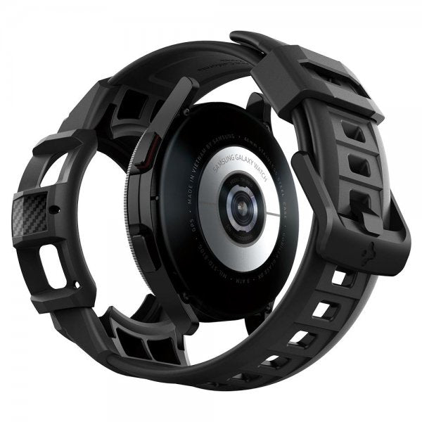 Spigen Samsung Galaxy Watch 4 Classic 46mm -kuori rannekkeella Rugged Armor Pro Musta