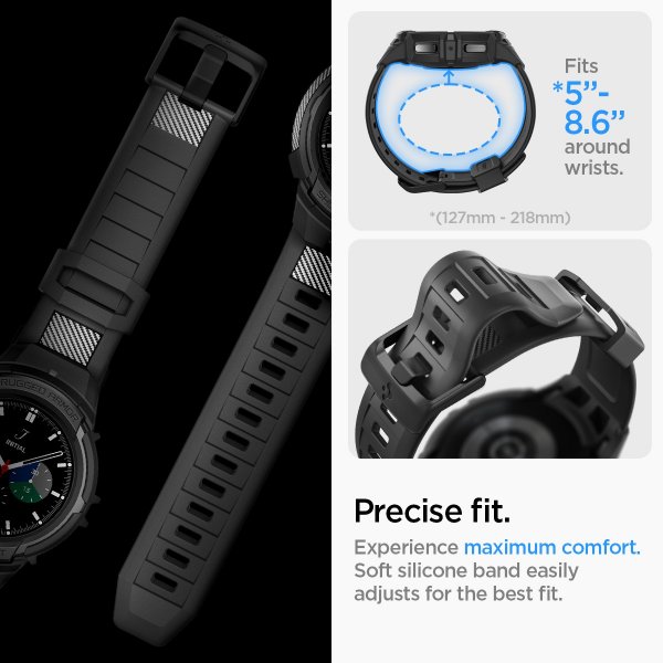 Spigen Samsung Galaxy Watch 5 Pro 45mm Kuori ja ranneke Rugged Armor Pro Musta